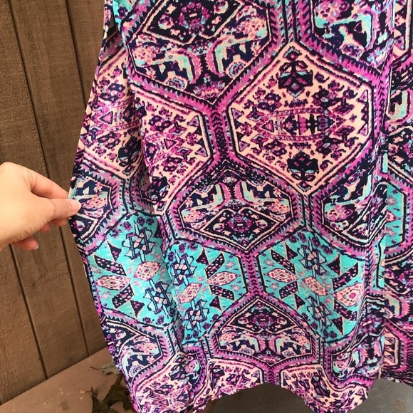 Everly Aztec Print Maxi Dress Small Teal Purple - Picture 8 of 8